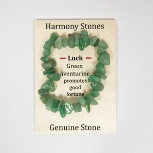 Green Aventurine Harmony Stones Bracelet Genuine Stone Luck Fortune